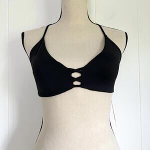 San Lorenzo Black Criss Cross Flynn Crossback Bikini Top Swimwear Women's XL